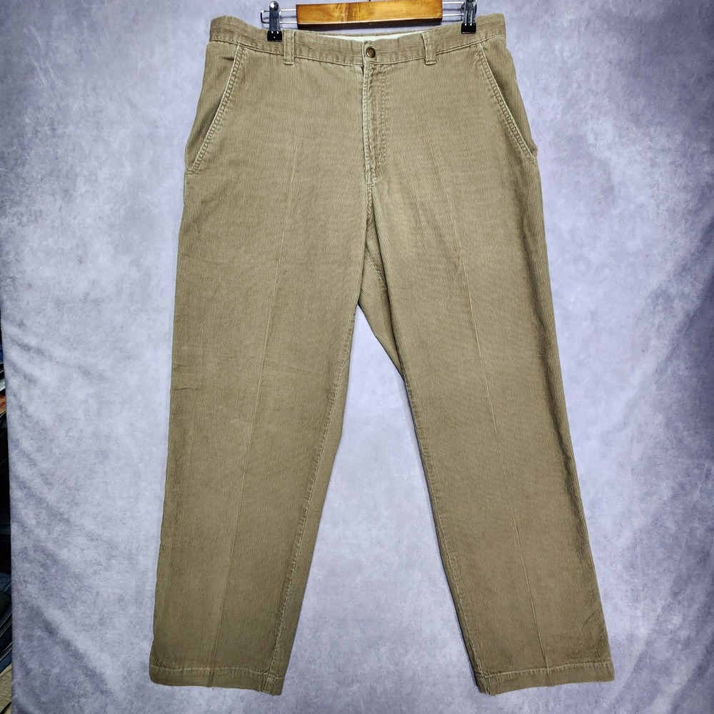 Columbia Mens Olive Green Corduroy Utility Pants 36x32 Straight Leg XM8168